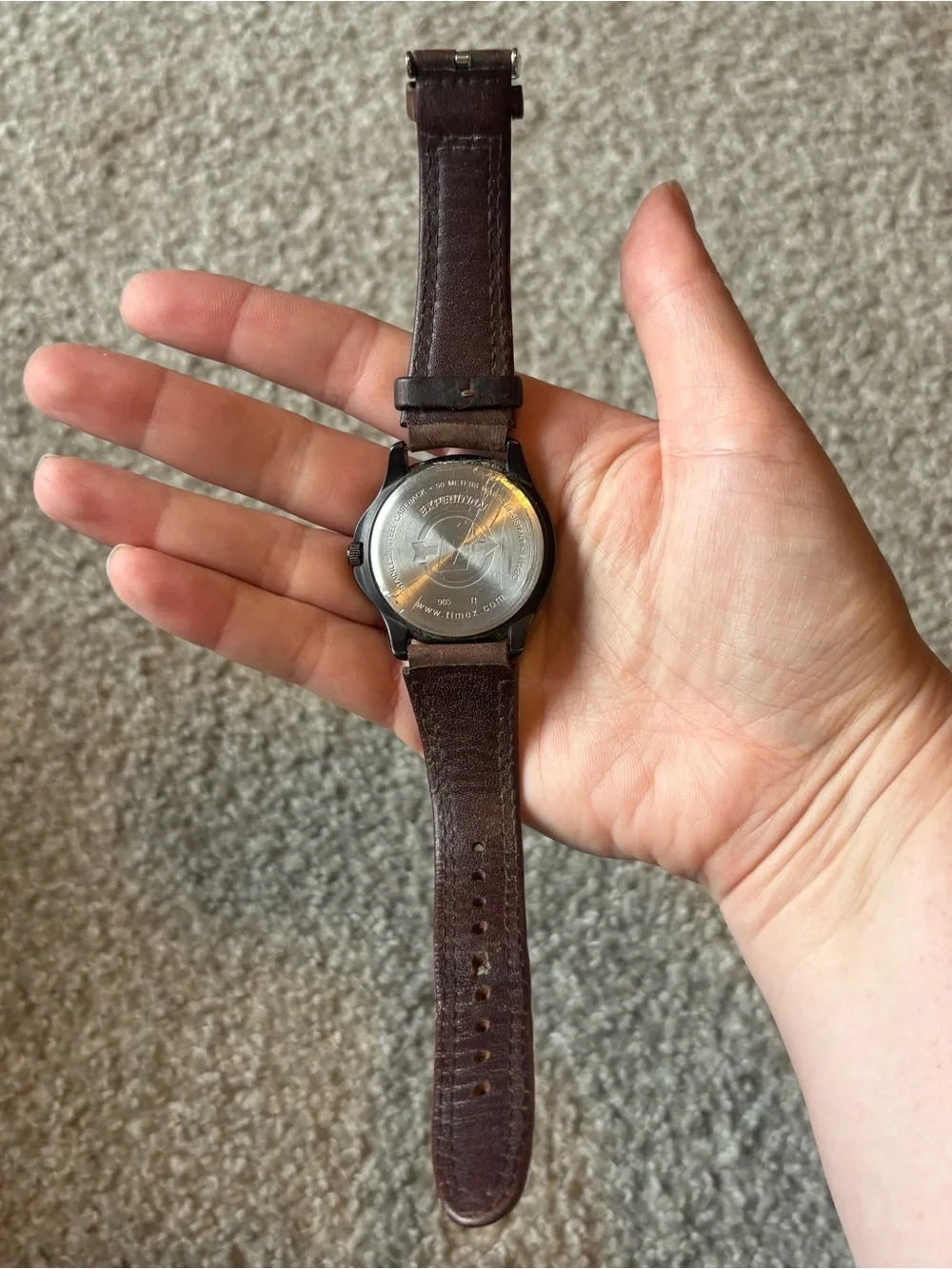 Vintage 1980's Timex Expedition Indiglo WE 50 Meter Mid-Size 32MM Mens Watch
